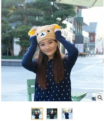Pălărie din pluș Urs și Panda Rilakkuma