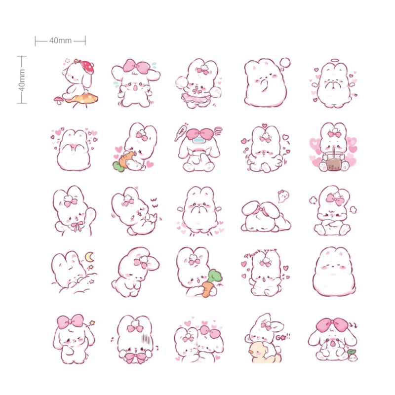 Cute rabbit pattern decoration stickers