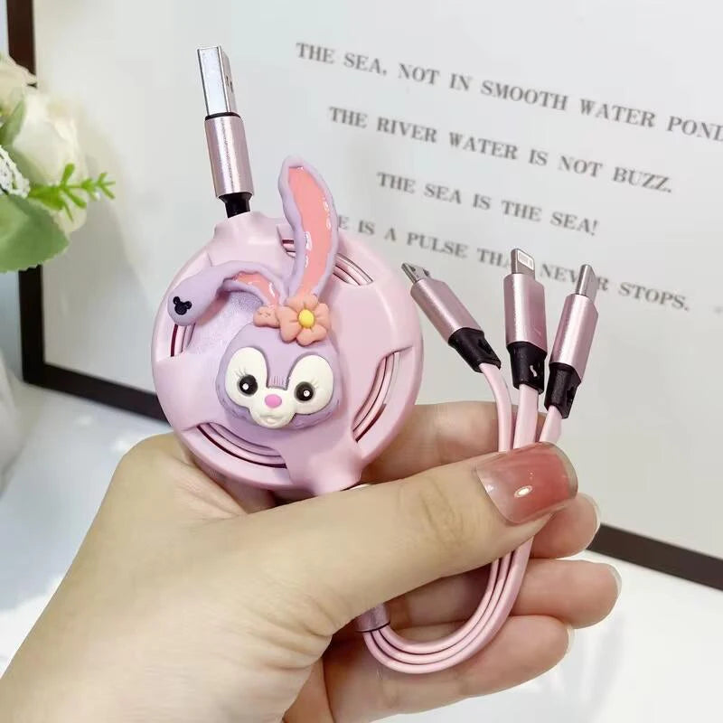 3-in-1 charging cable for iPhone and Android
