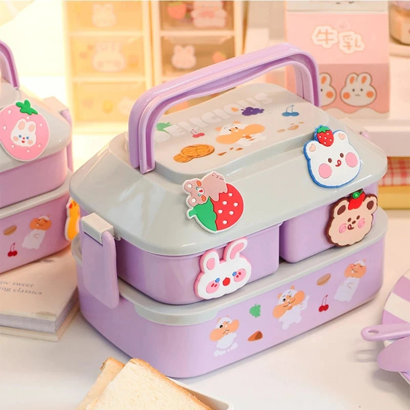 Portable plastic Kawaii lunch box