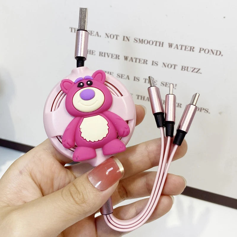3-in-1 charging cable for iPhone and Android