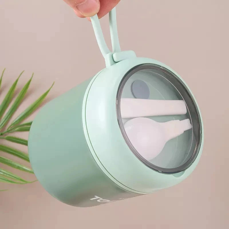 Stainless steel lunch box with spoon