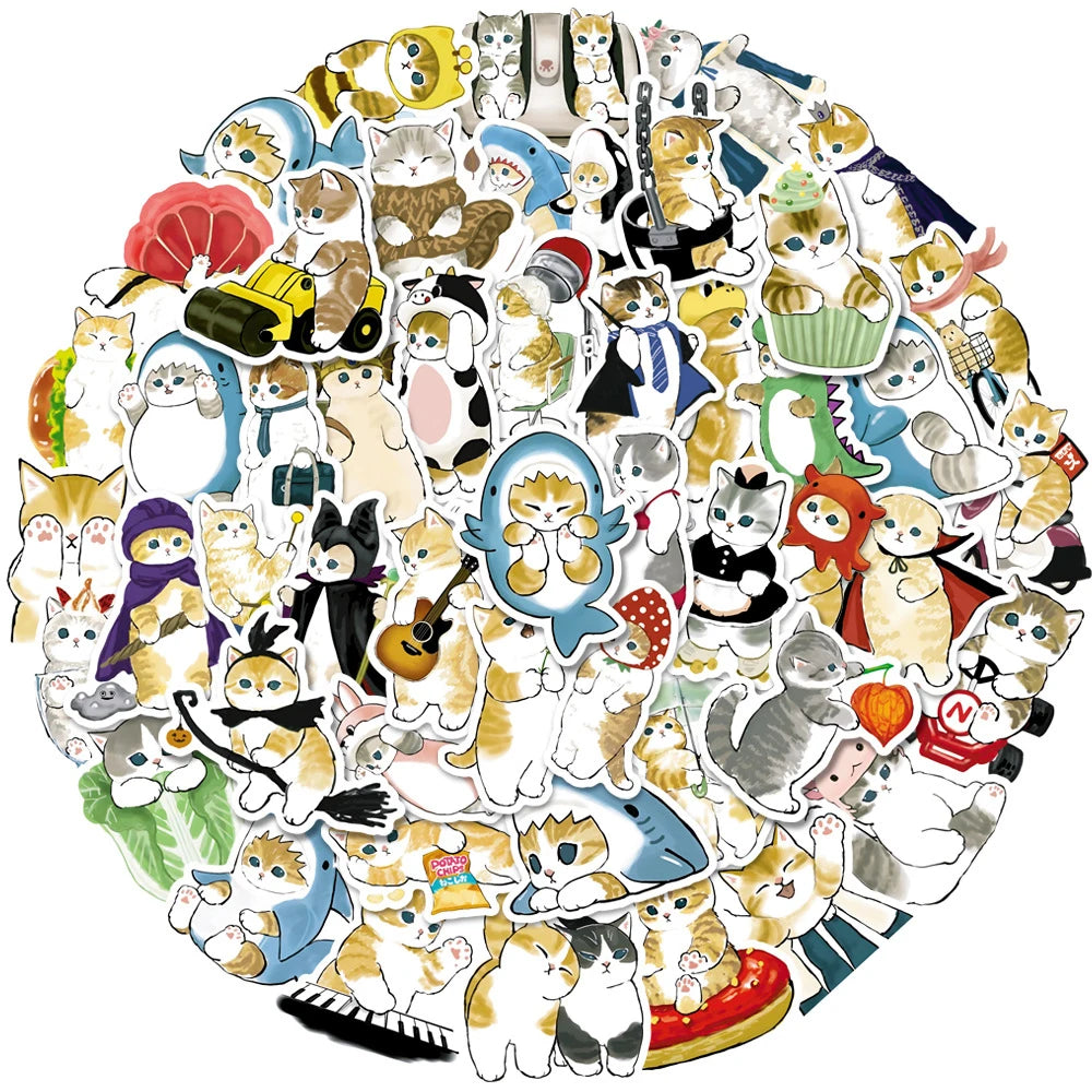 Cute cat graffiti stickers