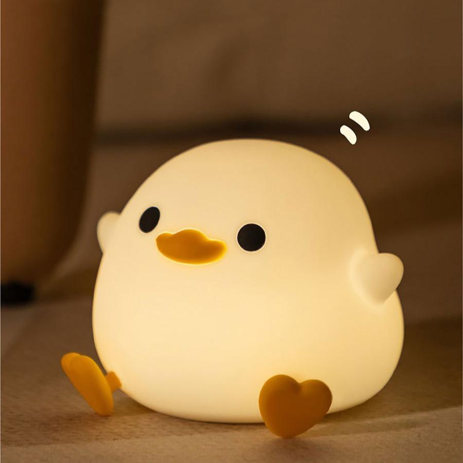 Kawaii LED-Nachtlicht Ente aus Silikon