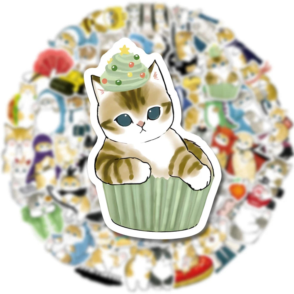Cute cat graffiti stickers