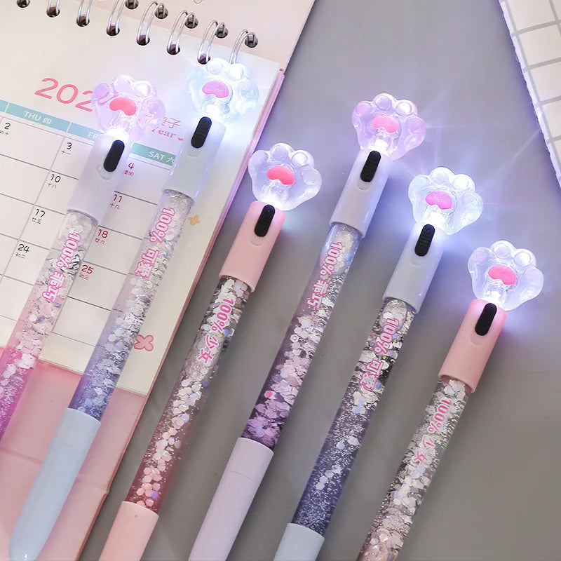 Penna Kawaii con Artigli di Gatto Luminosi