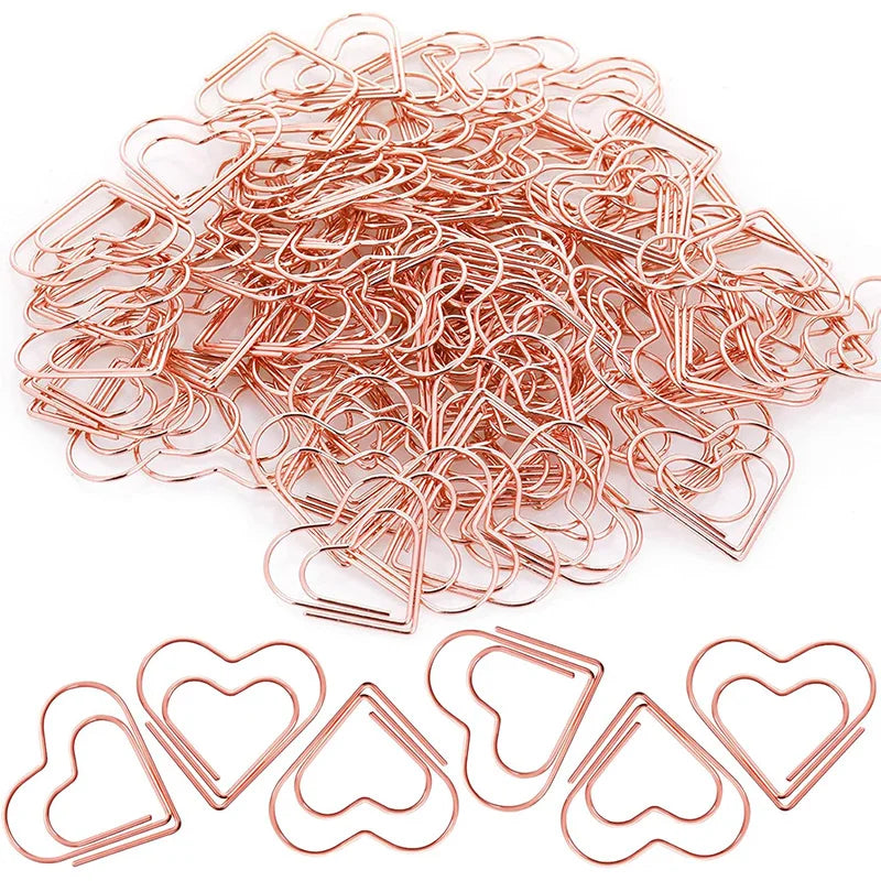 Mini paperclips in metal with heart