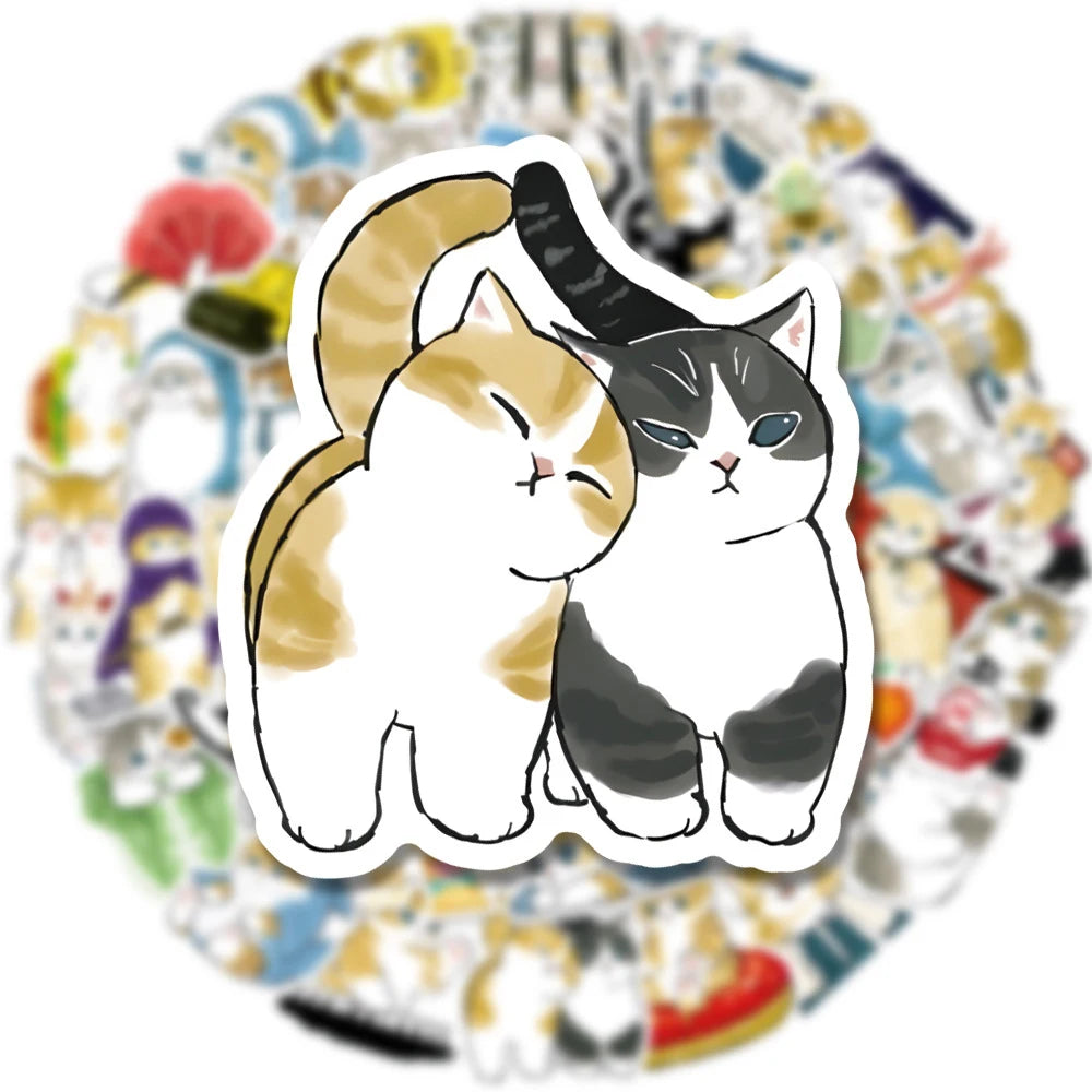 Cute cat graffiti stickers