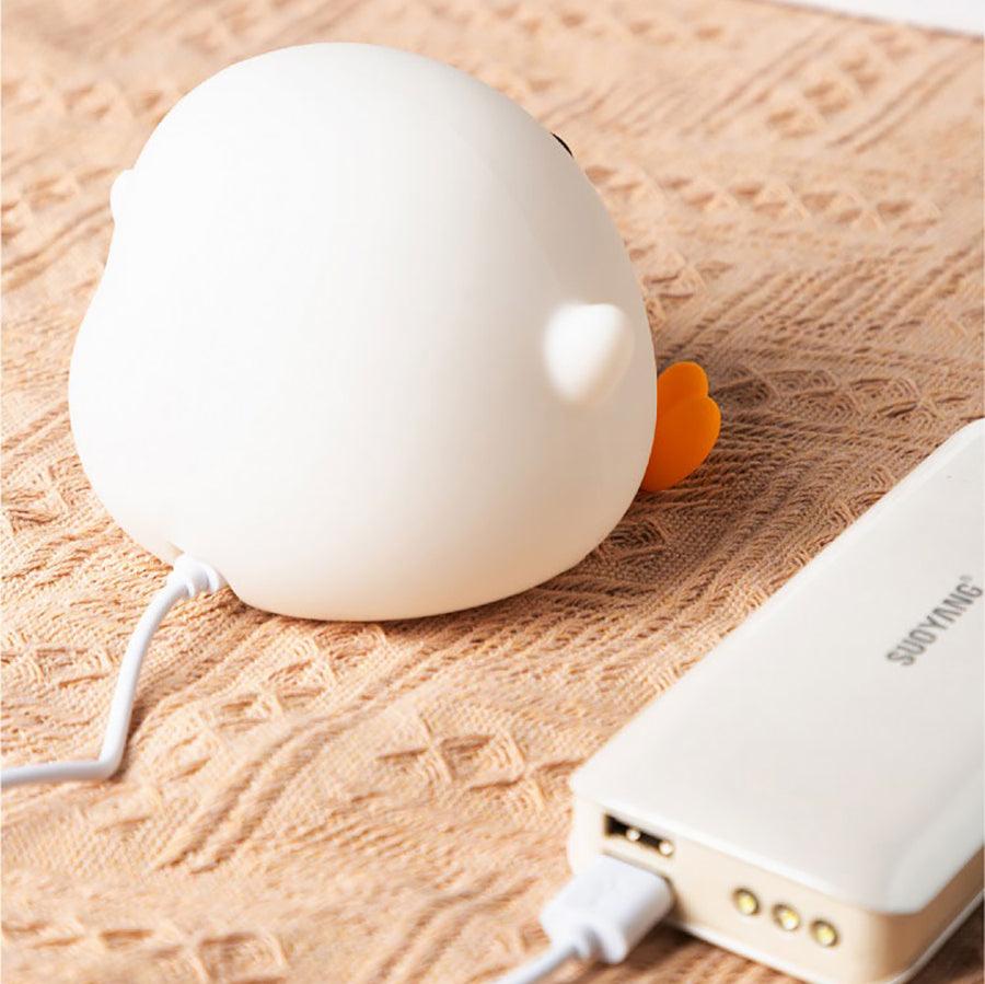 Kawaii LED-Nachtlicht Ente aus Silikon