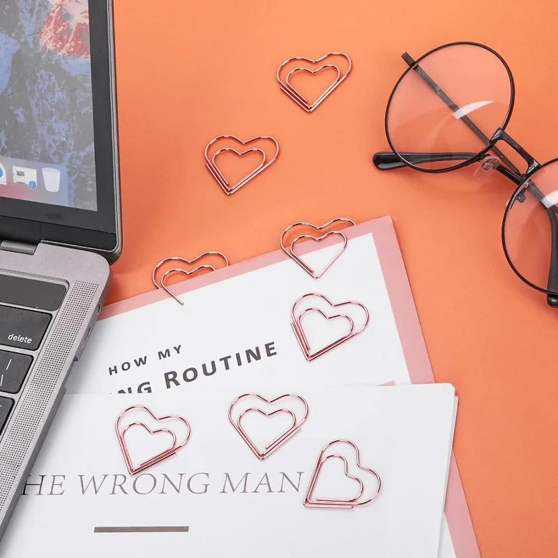 Mini paperclips in metal with heart