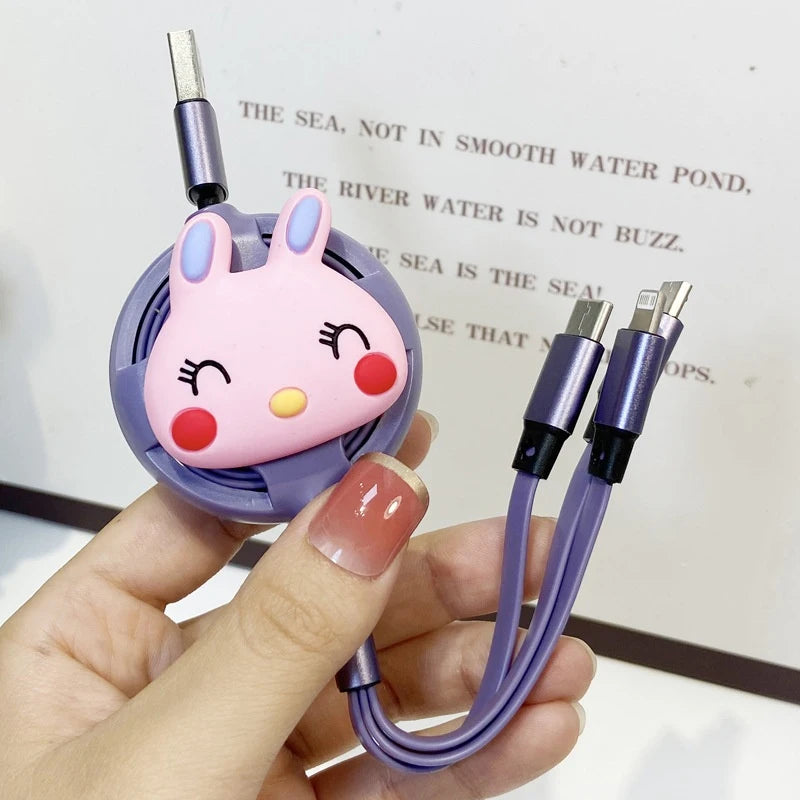 3-in-1 charging cable for iPhone and Android