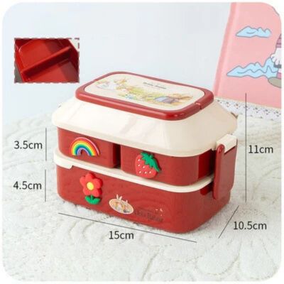 Portable plastic Kawaii lunch box 