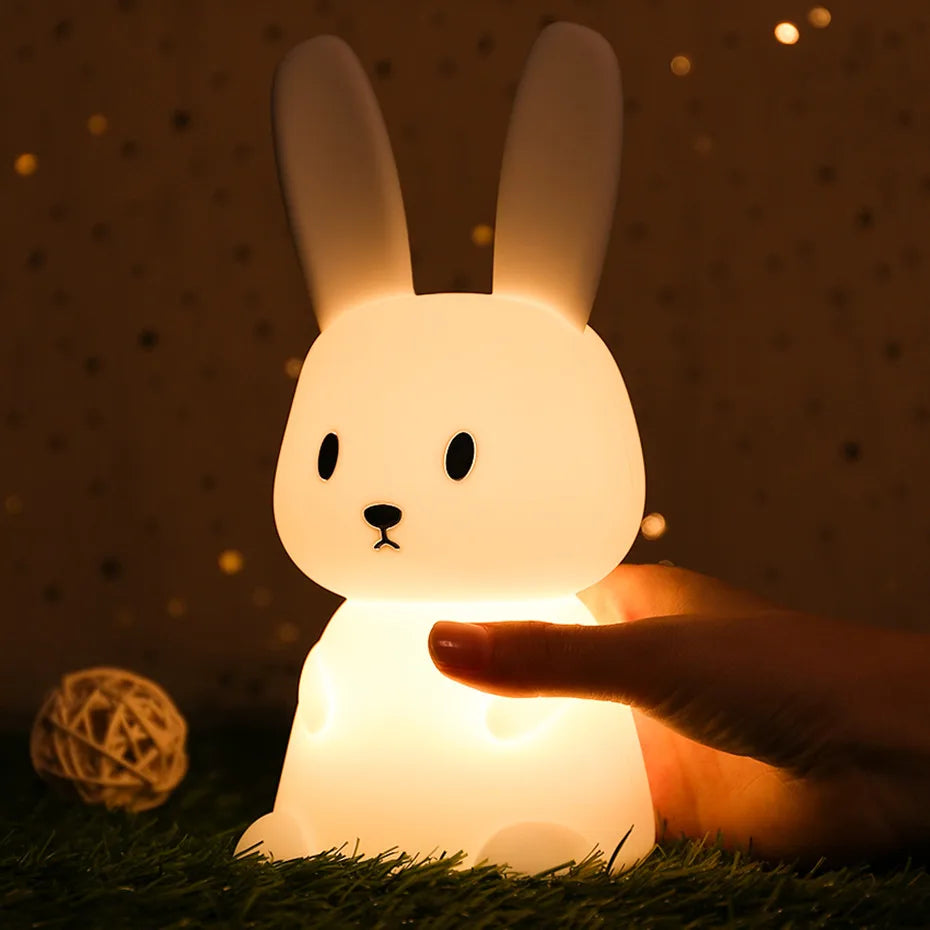 Lampka nocna Kawaii Królik z silikonu 