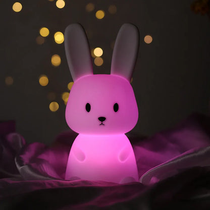 Lampka nocna Kawaii Królik z silikonu 