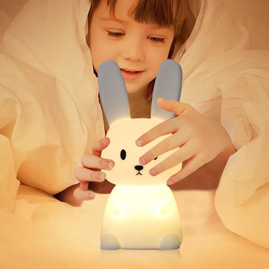 Lampka nocna Kawaii Królik z silikonu 