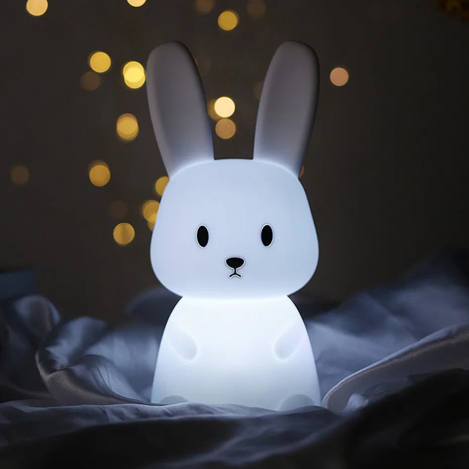 Lampka nocna Kawaii Królik z silikonu 