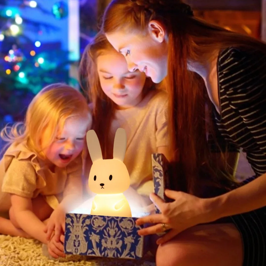Lampka nocna Kawaii Królik z silikonu 