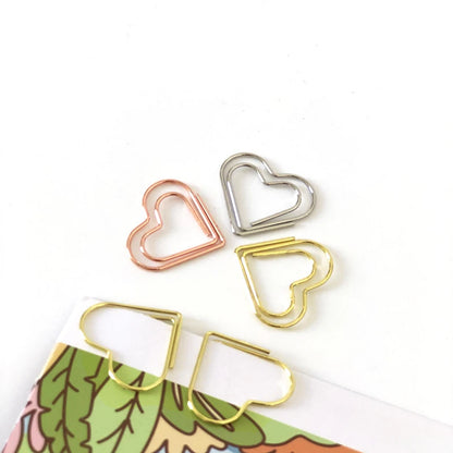 Heart-Shaped Metal Paperclips 