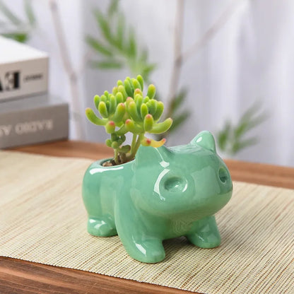 Kreatywna mini doniczka ceramiczna z otworem 