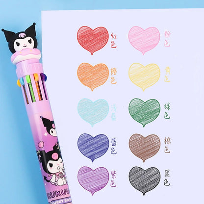 Długopis 10 kolorów Kawaii 