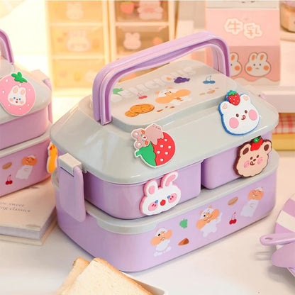 Portable plastic Kawaii lunch box 