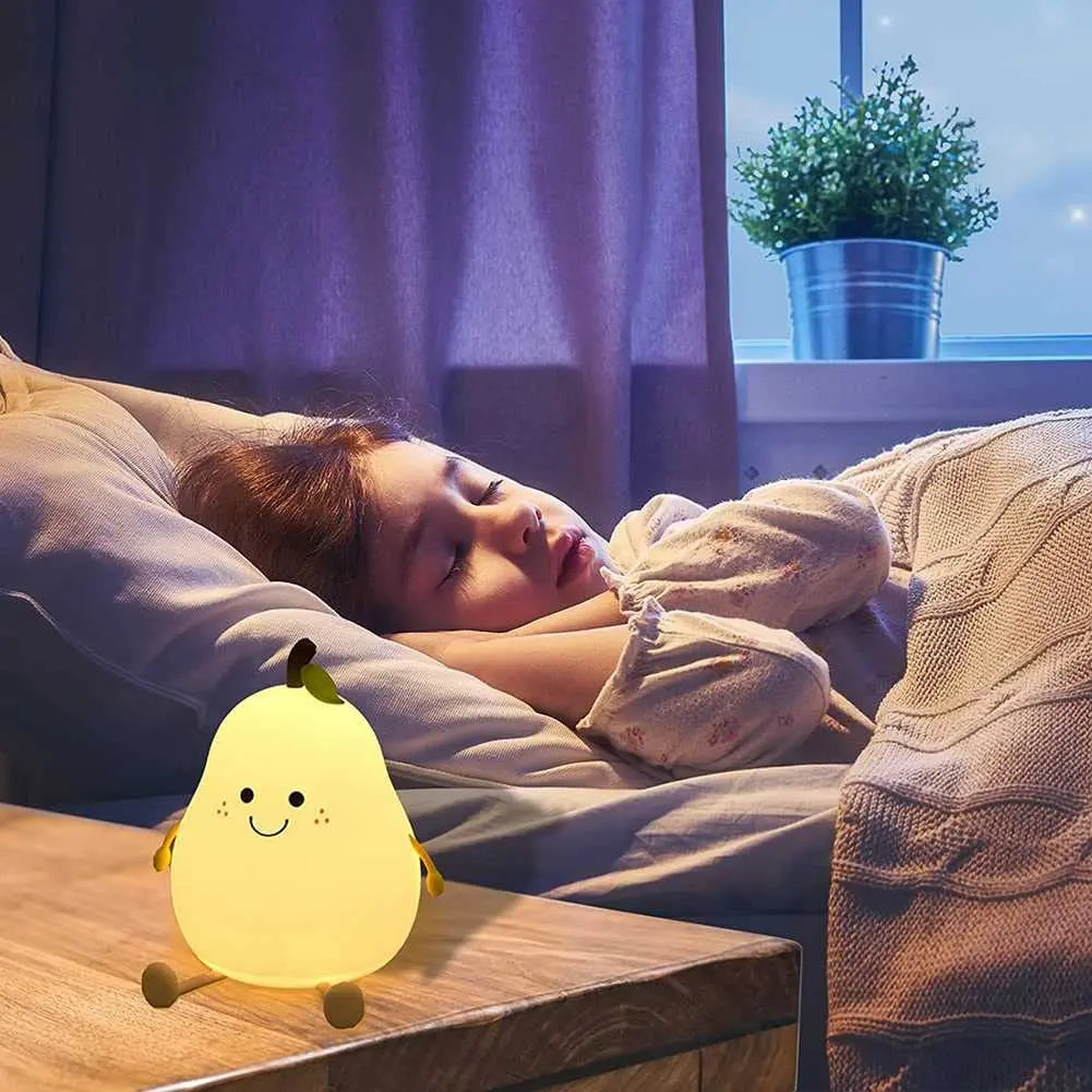 Lampki nocne z silikonu w kształcie gruszki 