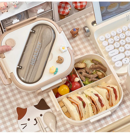 Przenośne pudełko na lunch z przegródką dla dziewczynek 