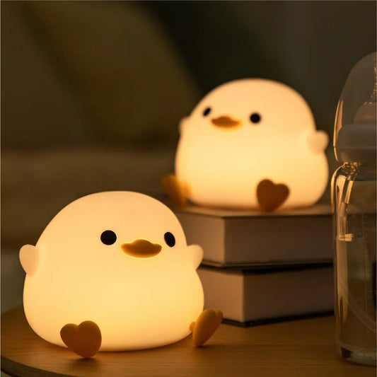 Lampka nocna LED Kaczka Kawaii z silikonu 