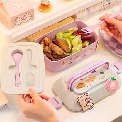 Portable plastic Kawaii lunch box 