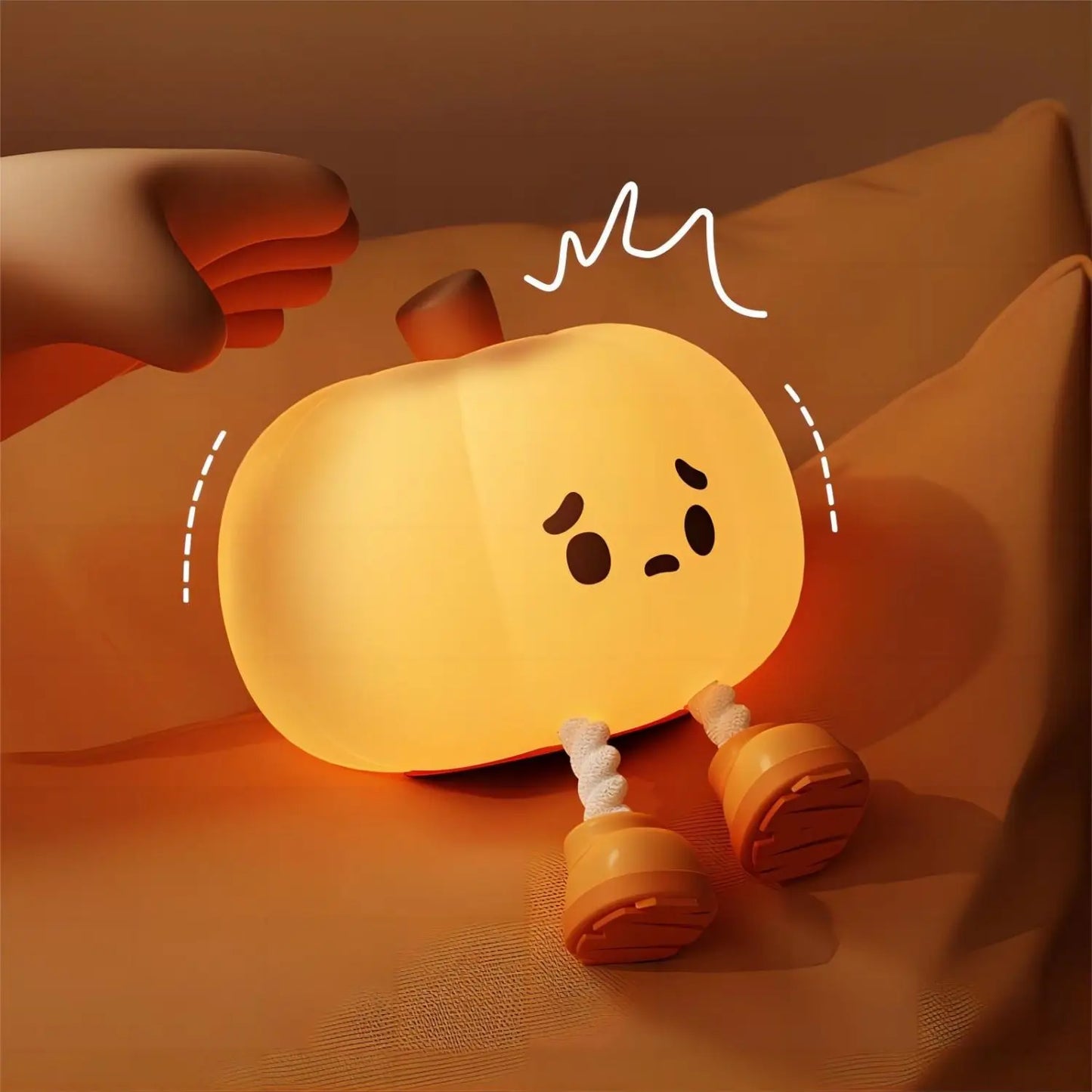 Lampki nocne Dynia na Halloween z miękkiego silikonu 