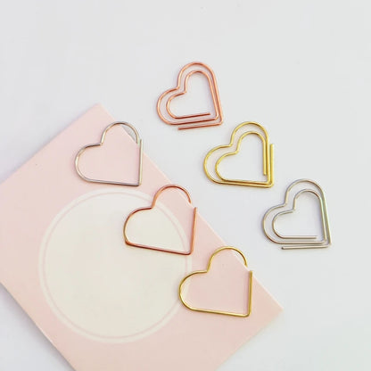 Heart-Shaped Metal Paperclips 