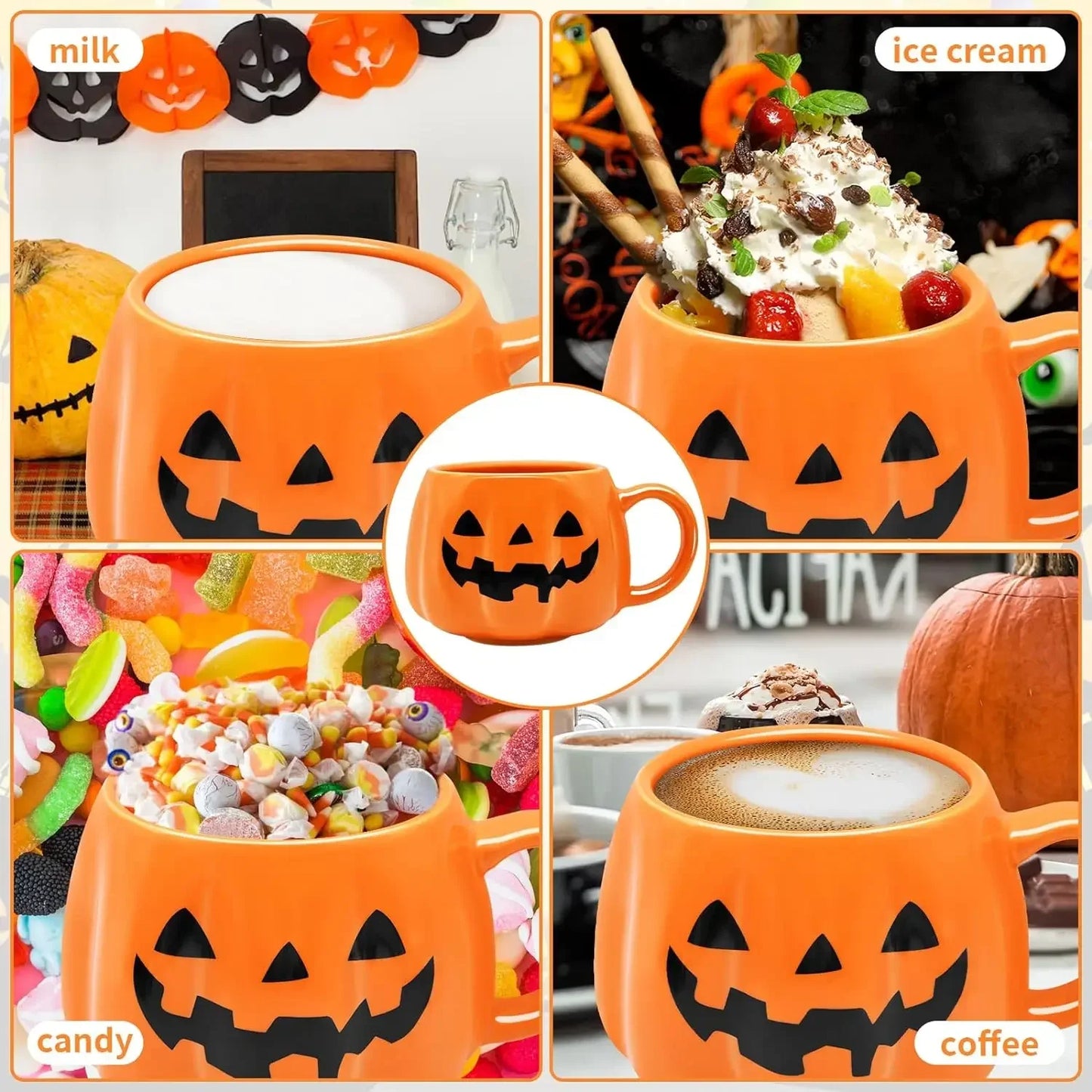 Filiżanka do kawy z ceramiki z wzorem na Halloween 
