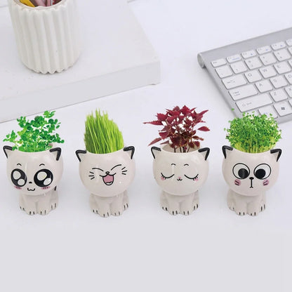 Mini Doniczka Ceramiczna w Kształcie Kota 