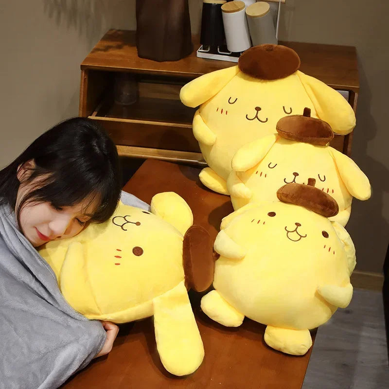 Poduszka Pompom Purin z miękkiego pluszu 