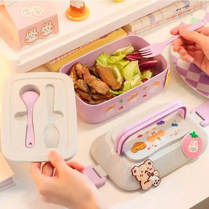 Portable plastic Kawaii lunch box 