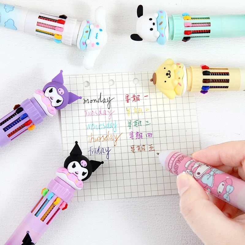 Długopis 10 kolorów Kawaii 