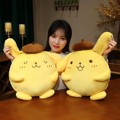 Poduszka Pompom Purin z miękkiego pluszu 