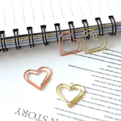 Heart-Shaped Metal Paperclips 