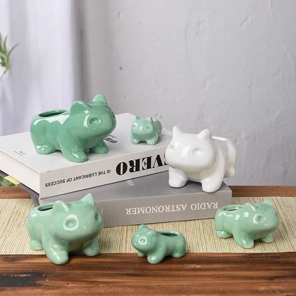 Kreatywna mini doniczka ceramiczna z otworem 