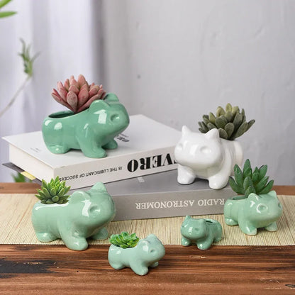 Kreatywna mini doniczka ceramiczna z otworem 