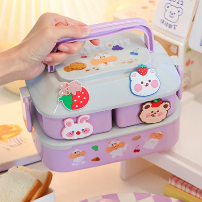Portable plastic Kawaii lunch box 